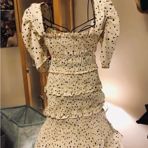 Polka dots and cream coloured dress xo